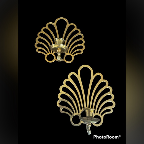 Other - Vintage Ornate Brass Wall Sconce